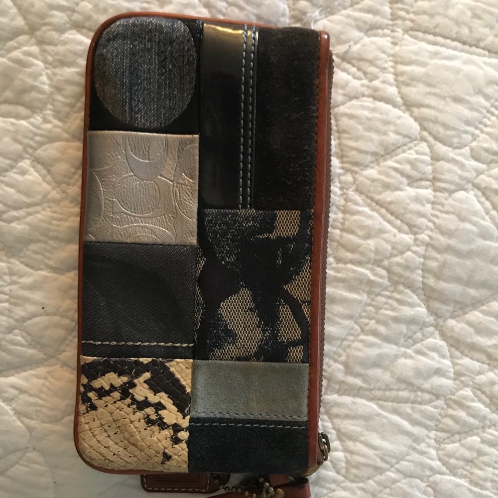 Coach Blue Patchwork Wristlet - image 5